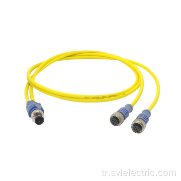 Otomotiv için M12 Y tipi konektör kablosu